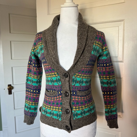 Madewell Wallace Colorful Shawl Collar Cardigan Merino Wool XS - Picture 4 of 13